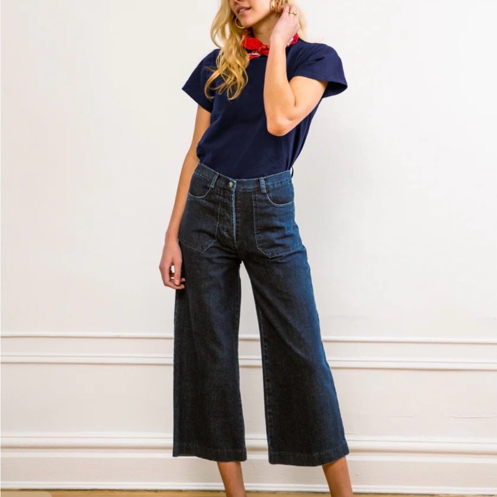 Loup Wide-Leg cropped Denim Jeans